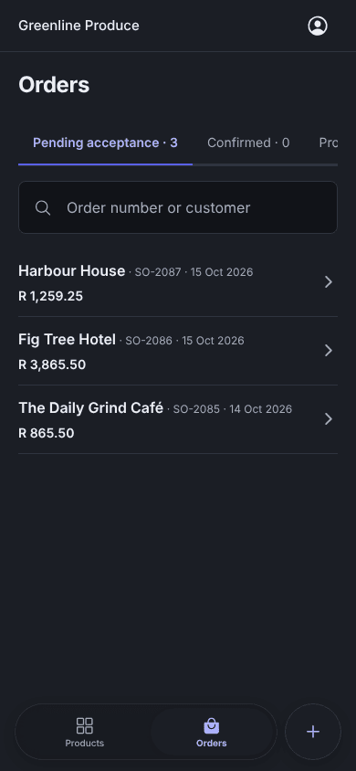 Enoki app sales orders waiting for acceptance